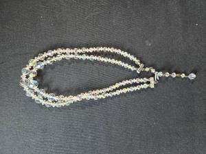lot 80 image: Vintage Crystal Beaded Necklace - Triple Strand