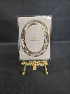 lot 86 image: Medici Twist Necklace by Two Sisters - Beautiful Multi-Colored Design, Silver Tone Cuff Bracelet & Ornate Gold Stand