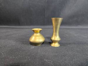 lot 98 image: Set of 2 Mini Brass Vases - Made in India