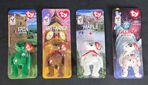 lot 116 image: Collection of 4 Ty Beanie Bears - Erin, Britannia, Maple, and Glory