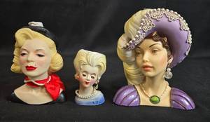 lot 124 image: Collection of 3 Vintage Cameo Girls Figurines - Clarissa 1955, Judith 1809, and Miniature
