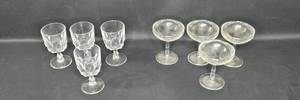 lot 133 image: Set of 8 Vintage Glass Stemware - 4 Goblets and 4 Coupes