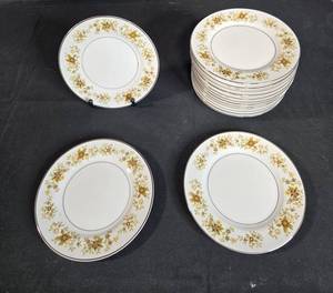 lot 149 image: Set of 16 Cotillion by International China Crestwood BreadDessert Plates - Floral Design