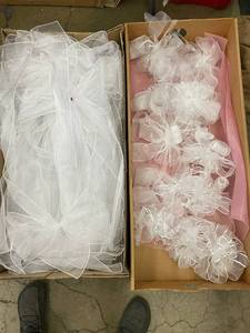 lot 5 image: Assortment of Decorative Tulle Flowers and Accents - Boxed Collection