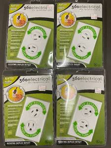 lot 21 image: Four Pack of 360 Electrical Rotating Duplex Outlets