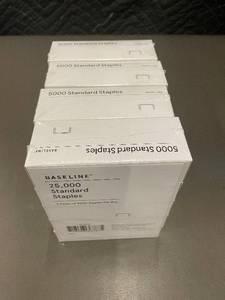 lot 40 image: DE 3 - Baseline 25,000 Standard Staples in 5 Packs of 5000 Per Box