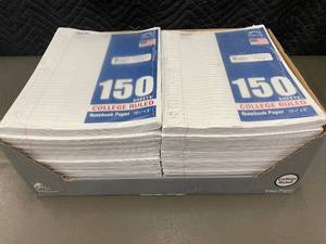 lot 59 image: LA 5 - Box of 24 College Ruled Filler Paper packs - 150 Sheets Each