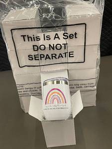 lot 88 image: Set of 12 Insulated Rainbow Tumblers with Inspirational Quotes