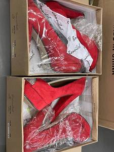 lot 98 image: 1.6 - Bonnibel Tisha-2 Red High Heels - Sizes 8.5 and 10