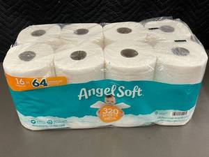 lot 116 image: Pack of 16 Mega Rolls of Angel Soft Bath Tissue - 320 Sheets Per Roll