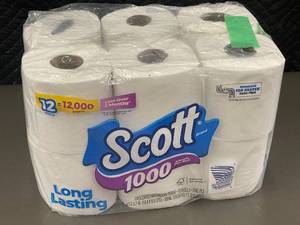lot 146 image: Scott 1000 Unscented Bathroom Tissue - 12 Rolls - One-Ply