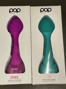 lot 205 image: Pop Sonic Spade Face and Neck Sonic Beauty Device - Set of 2
