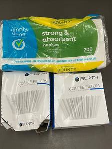 lot 207 image: Set of Napkins and Coffee Filters - 200 Napkins & 200 Coffee Filters