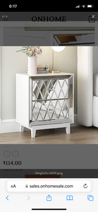 lot 30 image: 2 drawer mirrored nightstand...