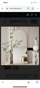 lot 79 image: Full length mirror Gold colored 68...