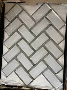 lot 94 image: 2 boxes of Ice Bevel Harringbone ti...