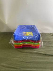lot 120 image: Stackable desk organizers 5 13 x 1...