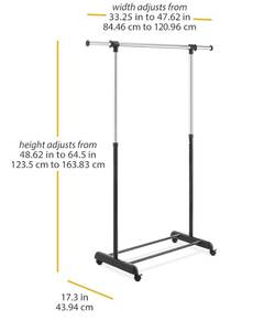 lot 54 image: Extendable garment rack. Rod extend...