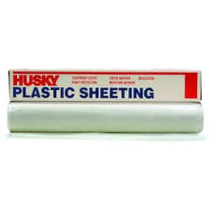 lot 27 image: HUSKY 9 ft. 4 in. x 100 ft. Clear 4 mil Plastic Sheeting  Customer Returns See Pictures