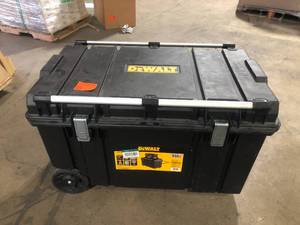 lot 18 image: DEWALT Tough Chest 38 in. W 63 Gal. Polypropylene Rolling Tool Box   Customer Returns See Pictures