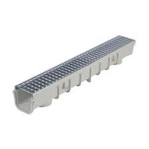 lot 18 image: NDS 5 in. pro series channel drain Kit 5-12 in. x 39-38 in. Deep Channel Gal Steel Grates End CapsOutlet (6-Pk19.7 ft.)   Customer Returns See Pictures