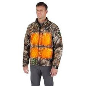 lot 29 image: Milwaukee Mens 2X-Large M12 12V Lithium-Ion Cordless QUIETSHELL Camo Heated Jacket with (1) 3.0 Ah Battery and Charger  Customer Returns See Pictures