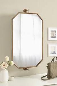 lot 6 image: Kate and Laurel Darbridge 24.00 in. W x 46.75 in. H Gold Octagon Traditional Framed Decorative Wall Mirror Customer Returns See Pictures