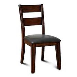 lot 14 image: HONEY JOY Bistro Brown and Black Upholstered Bar Stools Vintage Wooden Dining Chair for Kitchen (Set of 2) Customer Returns See Pictures