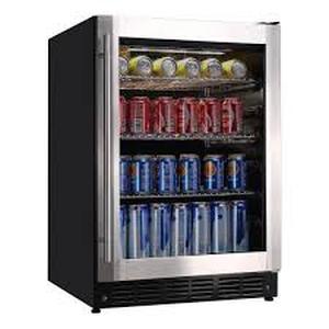 lot 16 image: Vissani 23.4 in. 50 Bottle, 154 Can, Wine and Beverage Cooler with Stainless Steel Door Customer Returns See Pictures