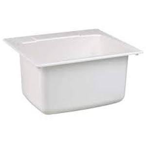 lot 20 image: MUSTEE 17 in. x 20 in. Fiberglass Self-Rimming Utility Sink in White  Customer Returns See Pictures