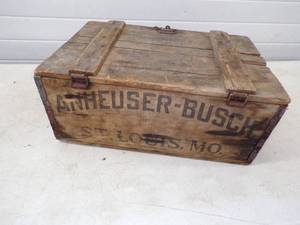 Vintage Anheuser  -  Busch Wood Box