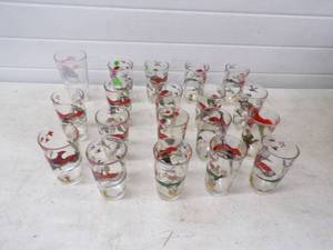 18 Pheasant Glasses and US Navy Budweiser Glass