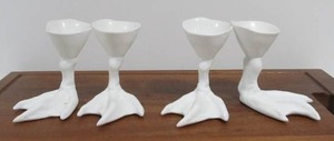 lot 39 image: Very Cool Webbed Foot Peking Duck Foot Set of 4 Serax Egg Cups