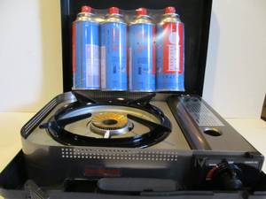 lot 103 image: Brand New or Like-New IWATANI Super-High Power Portable Gas Stove w4 Brand New Fuel Canisters