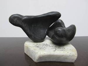 lot 57 image: Vintage Abstract Balancing Iron Sculpture on Marble Base