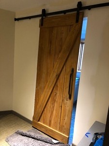 lot 78 image: Rustic Wood Sliding Barn Door wHardware #2