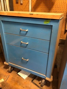 lot 248 image: Heavy Duty Rolling Tool Chest #1 - Wood Top