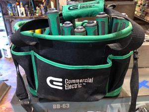 lot 250 image: Commercial Electric Canvas Tool Carrier FULL of Tools