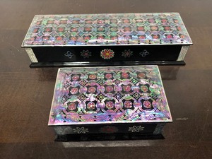 lot 273 image: Great Looking Mother of Pearl Inlaid Wood Boxes