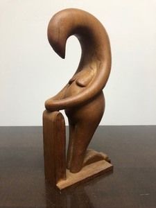 lot 293 image: Mid Century Carved Wood Sculpture