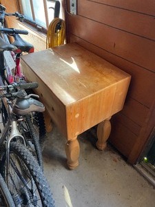 lot 310 image: Vintage Butcher Block Style Table (AS IS)