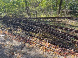 lot 304 image: Lot of Approximately 10 HUGE Antique Iron Architectural Trusses