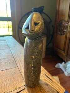 lot 67 image: Hand Carved & Signed African Stone Figural Sculpture