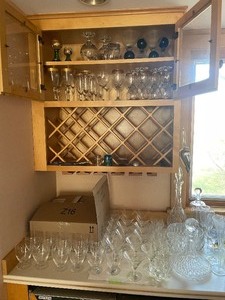 lot 124 image: Entire Contents of Tabletop & Cabinet - Crystal & Glass Stemware & Decanters - TAKE ONLY WHAT YOU WANT