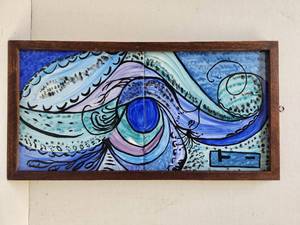 lot 325 image: Signed Vintage 1971 Art Pottery Tile Artwork