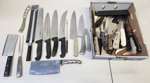 lot 341 image: Nice Lot of Good Quality ChefCooking Knives & Cleaver