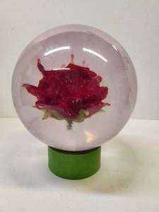 lot 344 image: Awesome Undrilled & Unused Clear Bowling Ball with Roses - Kingpin