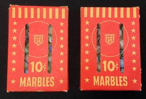 lot 16 image: Vintage Made In U.S.A. 10 Cent Marbles (NIB)
