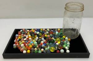 lot 25 image: Vintage Misc. Marbles (Some Glow Under UV Lights)