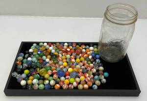 lot 26 image: Vintage Misc. Marbles (Some Glow Under UV Lights)